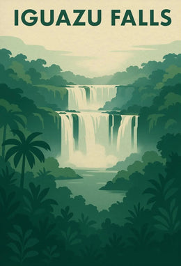 Iguazu Falls Vintage Scenic Travel Adventure Poster PosterGoat