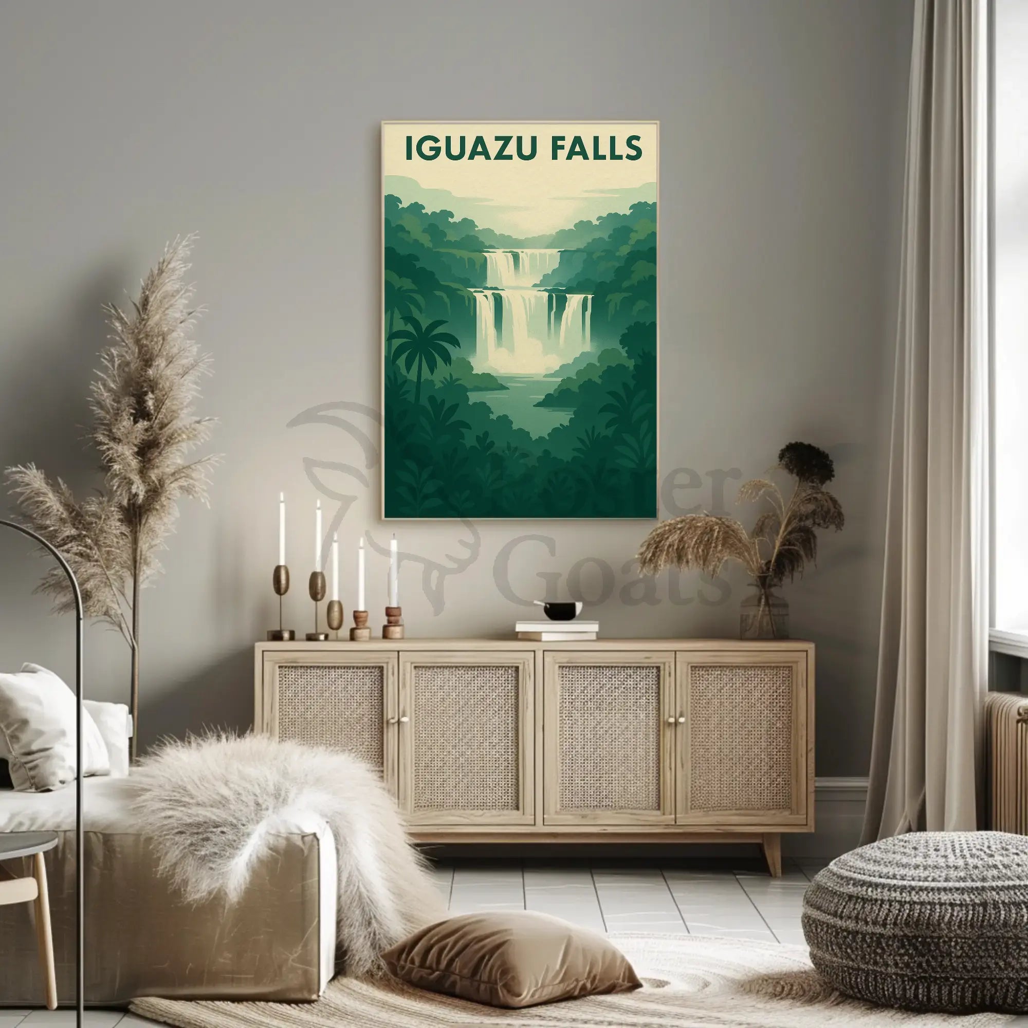Iguazu Falls Vintage Scenic Travel Adventure Poster PosterGoat