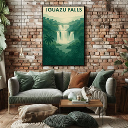 Iguazu Falls Vintage Scenic Travel Adventure Poster PosterGoat