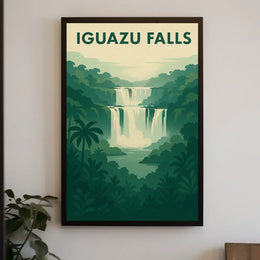 Iguazu Falls Vintage Scenic Travel Adventure Poster PosterGoat
