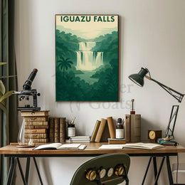 Iguazu Falls Vintage Scenic Travel Adventure Poster PosterGoat