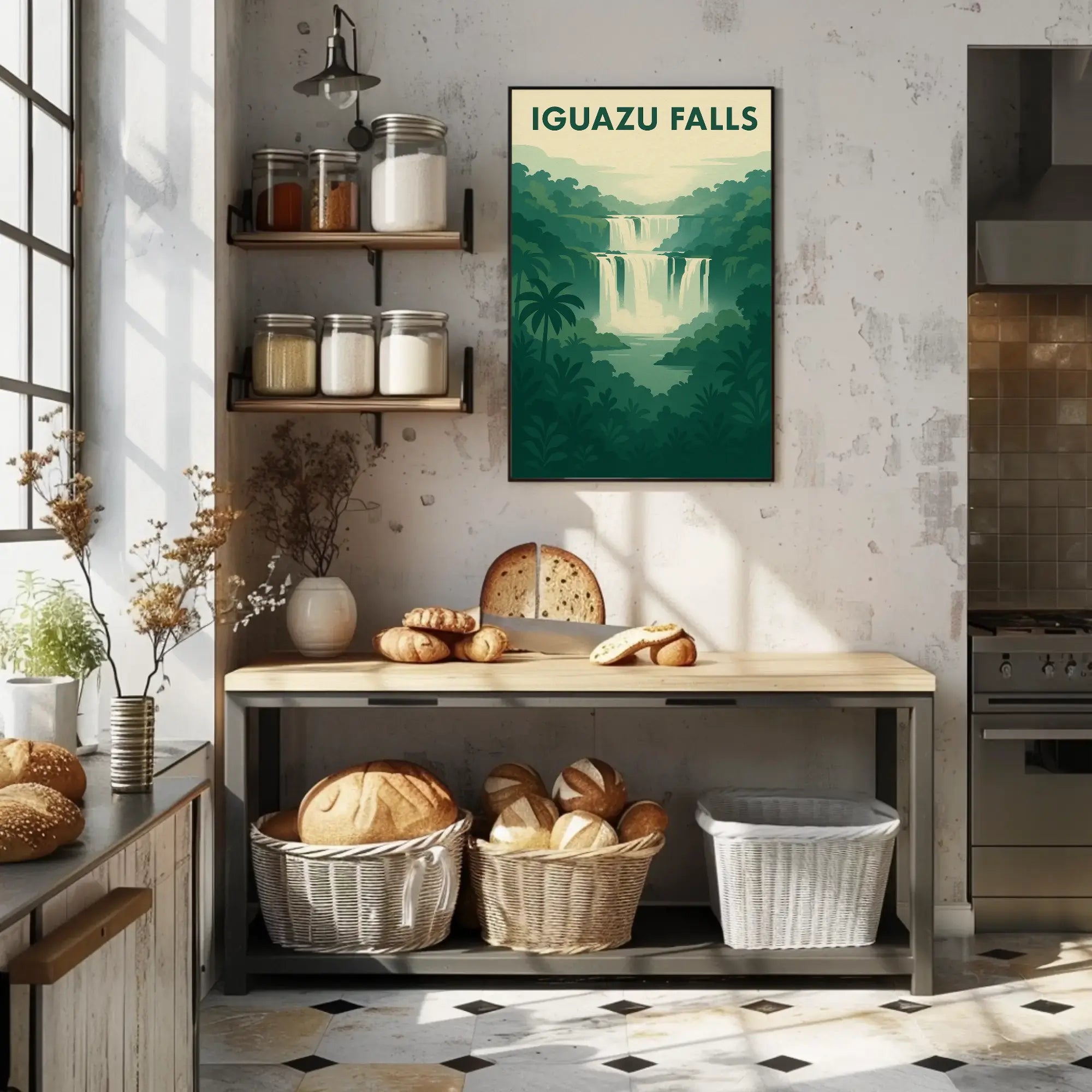 Iguazu Falls Vintage Scenic Travel Adventure Poster PosterGoat