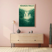 Iguazu Falls Vintage Scenic Travel Adventure Poster PosterGoat