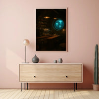 Imaginative Submarine Café Scene in Futuristic Sci-Fi Poster PosterGoat