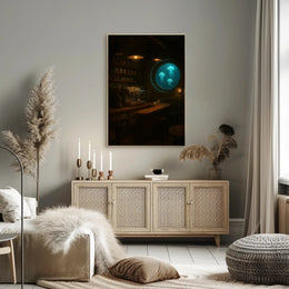 Imaginative Submarine Café Scene in Futuristic Sci-Fi Poster PosterGoat
