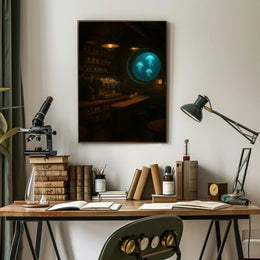 Imaginative Submarine Café Scene in Futuristic Sci-Fi Poster PosterGoat