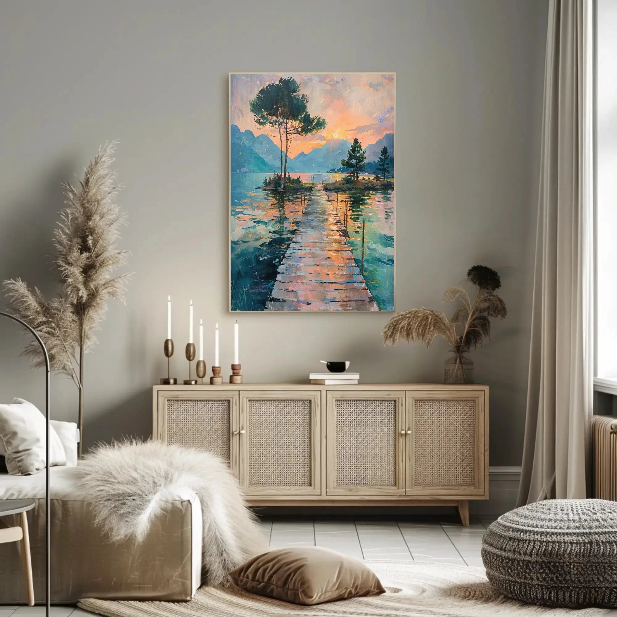 Impressionist Sunrise Serenity Landscape Artistic Poster PosterGoat