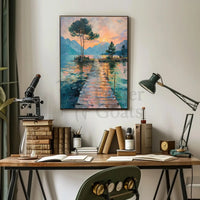 Impressionist Sunrise Serenity Landscape Artistic Poster PosterGoat