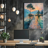Impressionist Sunrise Serenity Landscape Artistic Poster PosterGoat