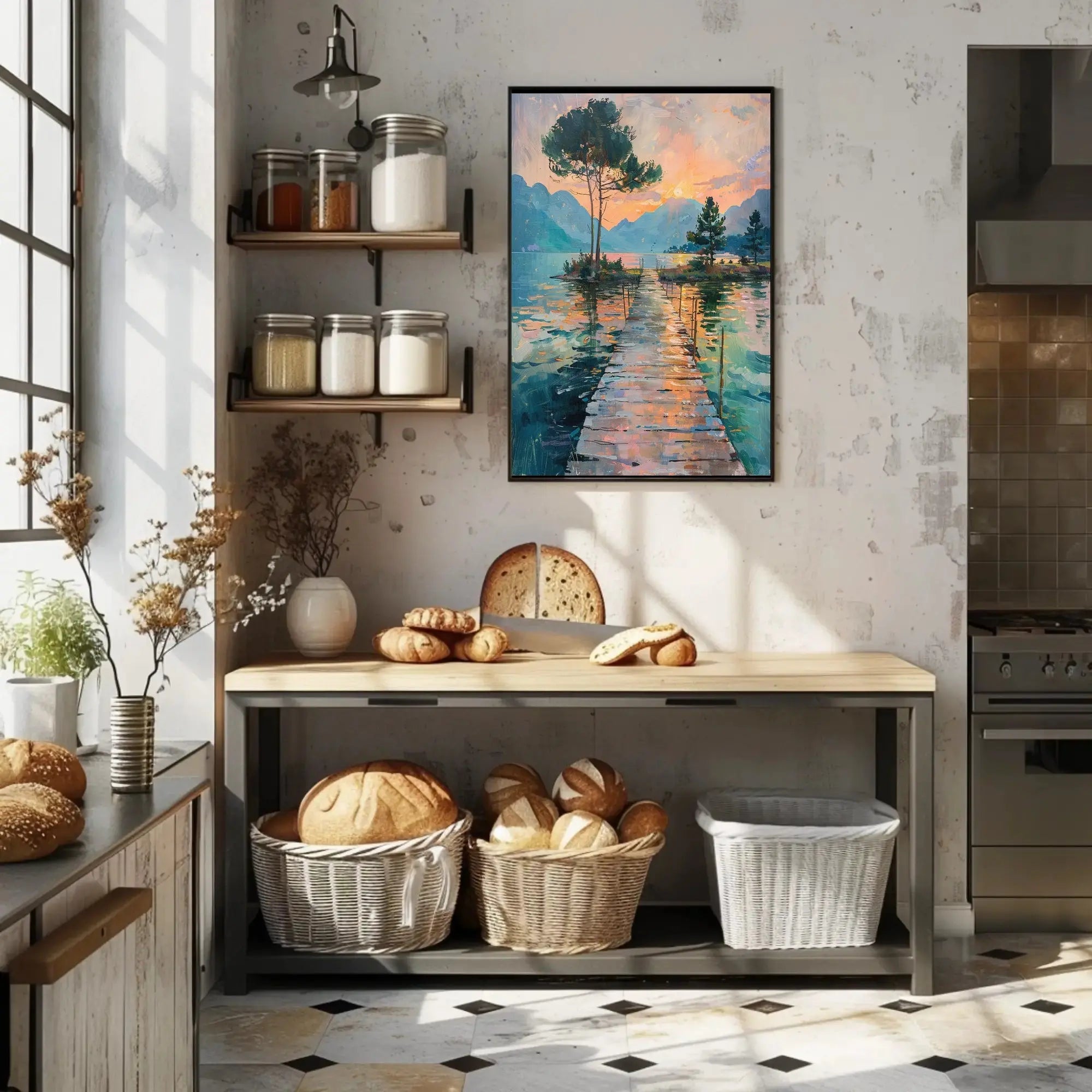 Impressionist Sunrise Serenity Landscape Artistic Poster PosterGoat