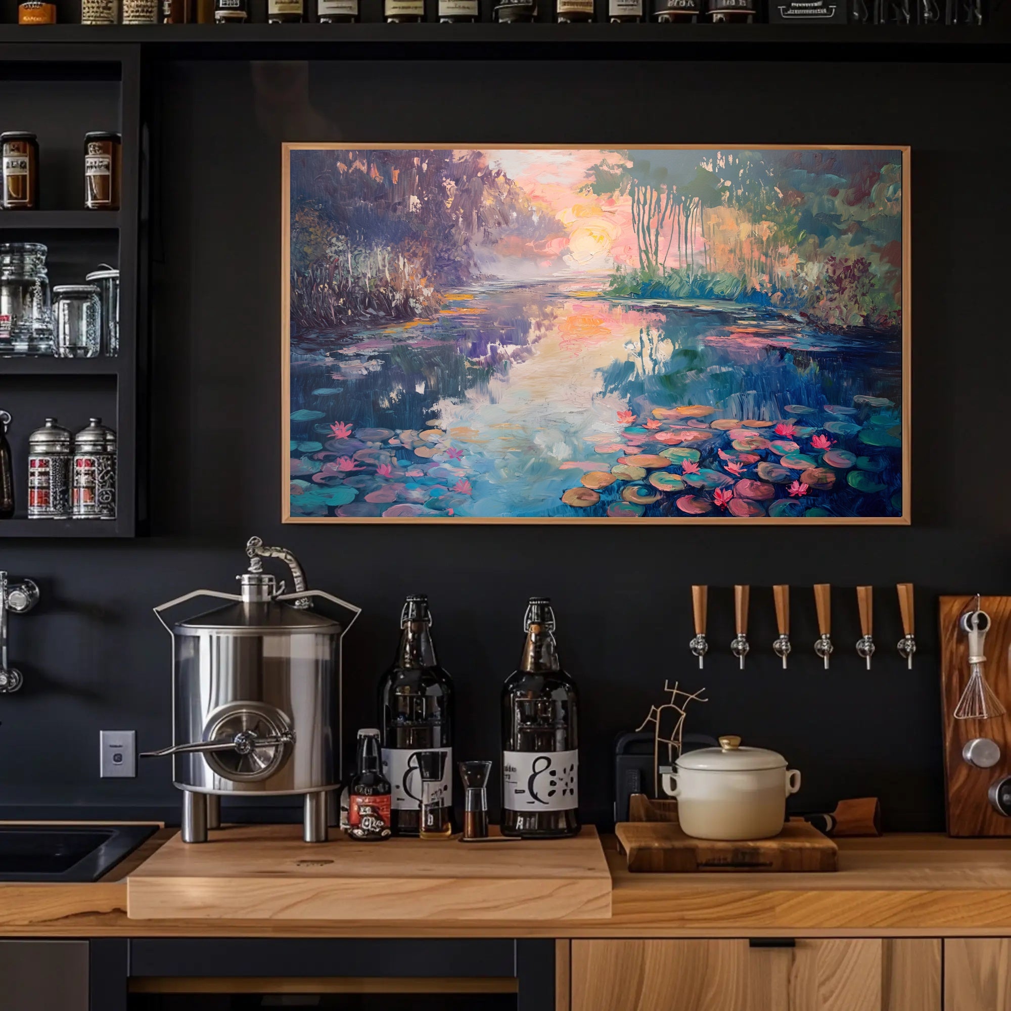 Impressionistic Sunset Over Water - Artistic Poster PosterGoat