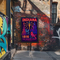 Indiana 1816 Vibrant Heritage Poster - Cultural or Heritage Poster PosterGoat