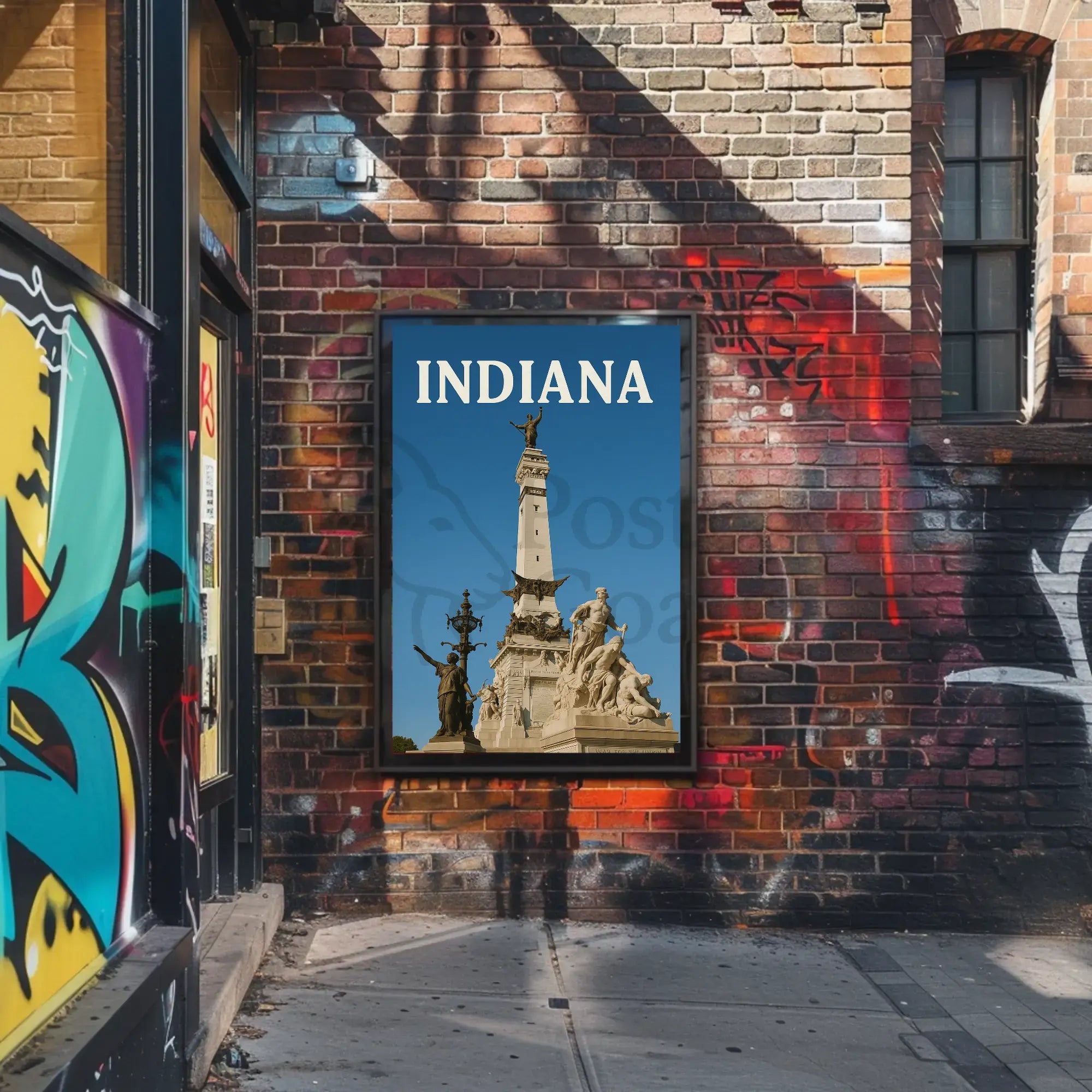 Indiana Civil War Memorial Historic Heritage Poster PosterGoat