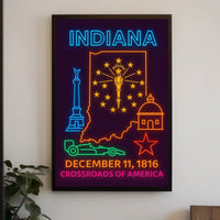Indiana Heritage Neon Art - Cultural or Heritage Poster PosterGoat