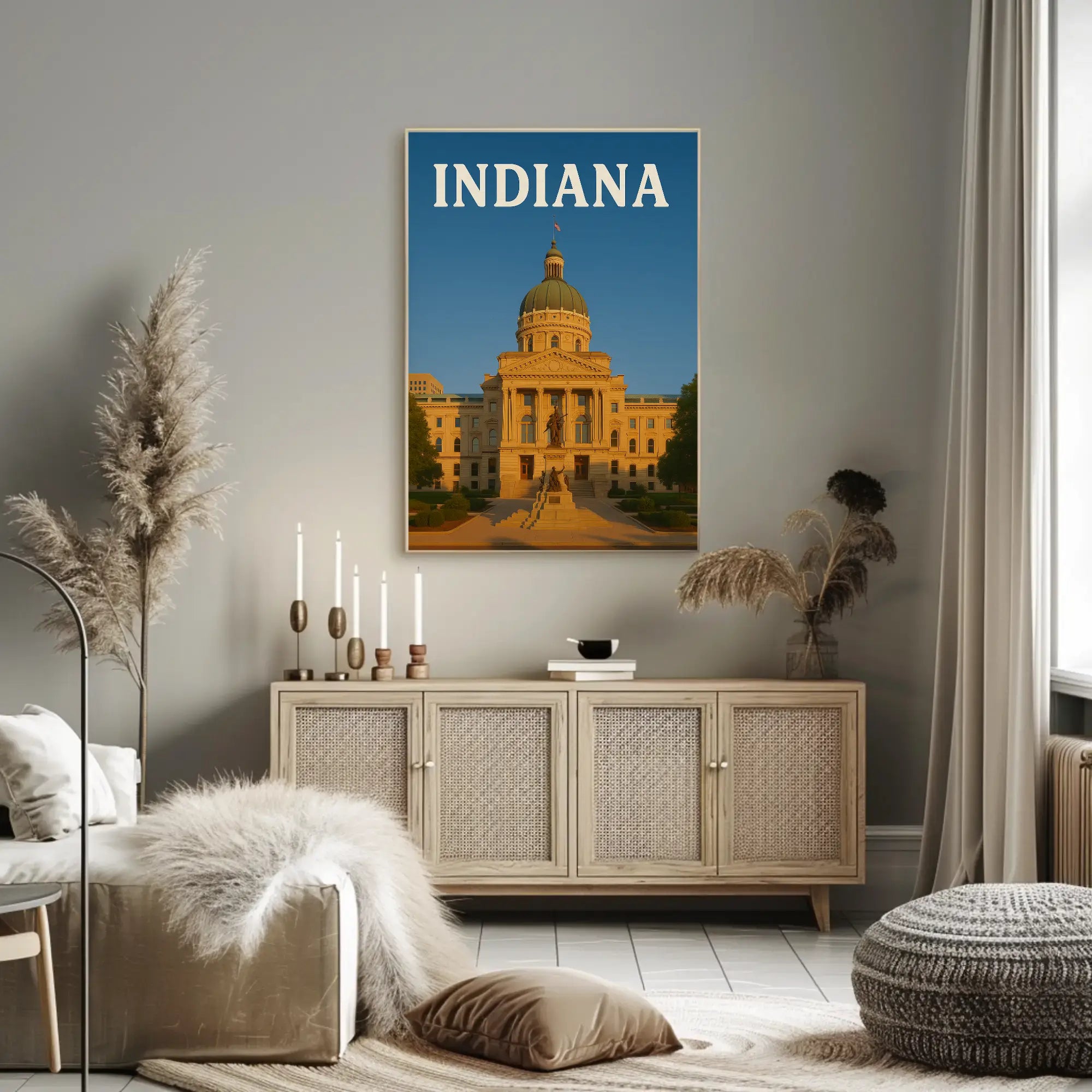 Indiana State Capitol Artistic Heritage Poster PosterGoat
