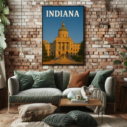 Indiana State Capitol Artistic Heritage Poster PosterGoat