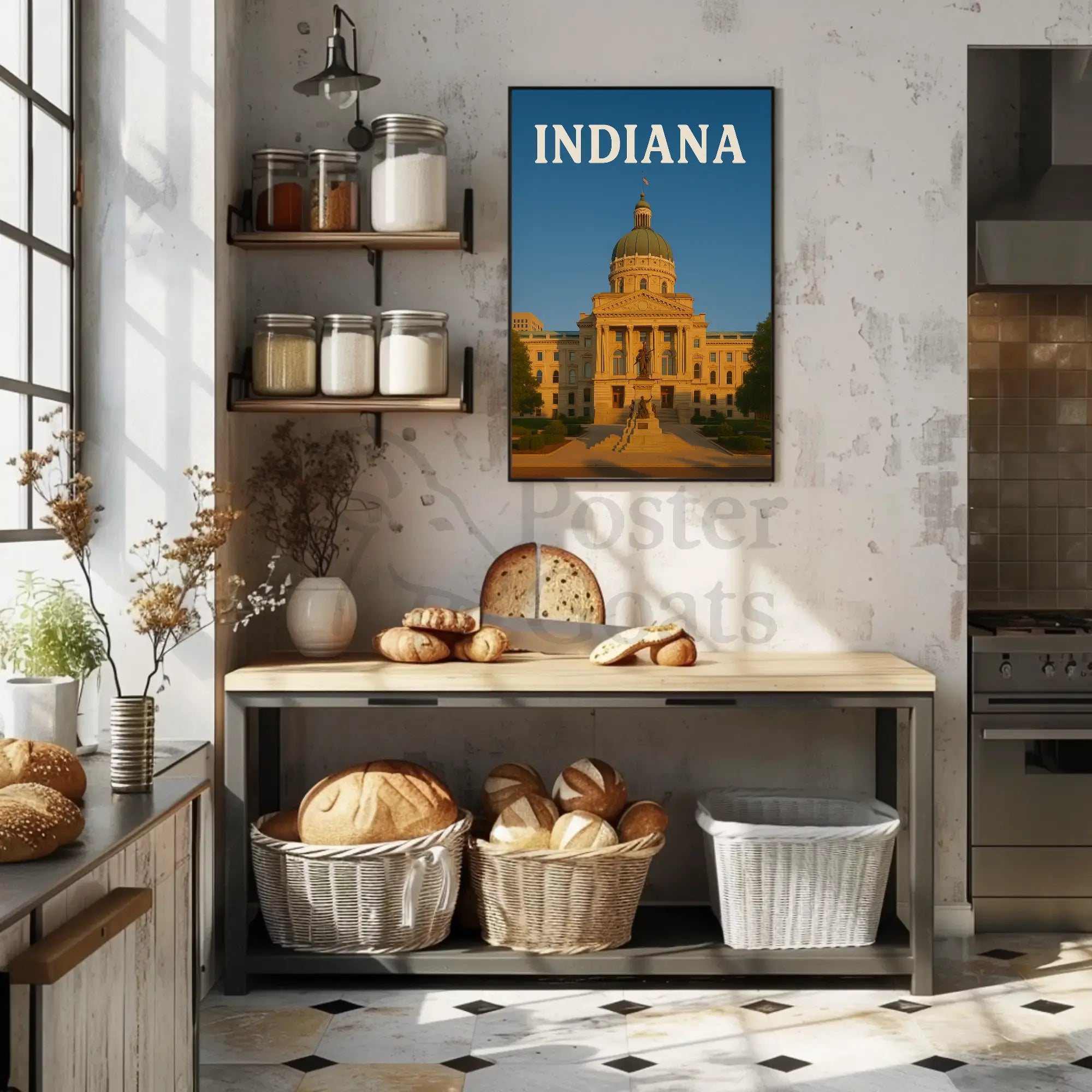 Indiana State Capitol Artistic Heritage Poster PosterGoat