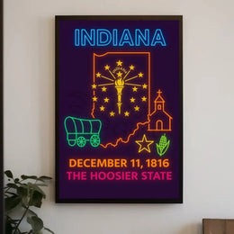 Indiana Statehood Celebration: Vibrant Heritage Poster PosterGoat