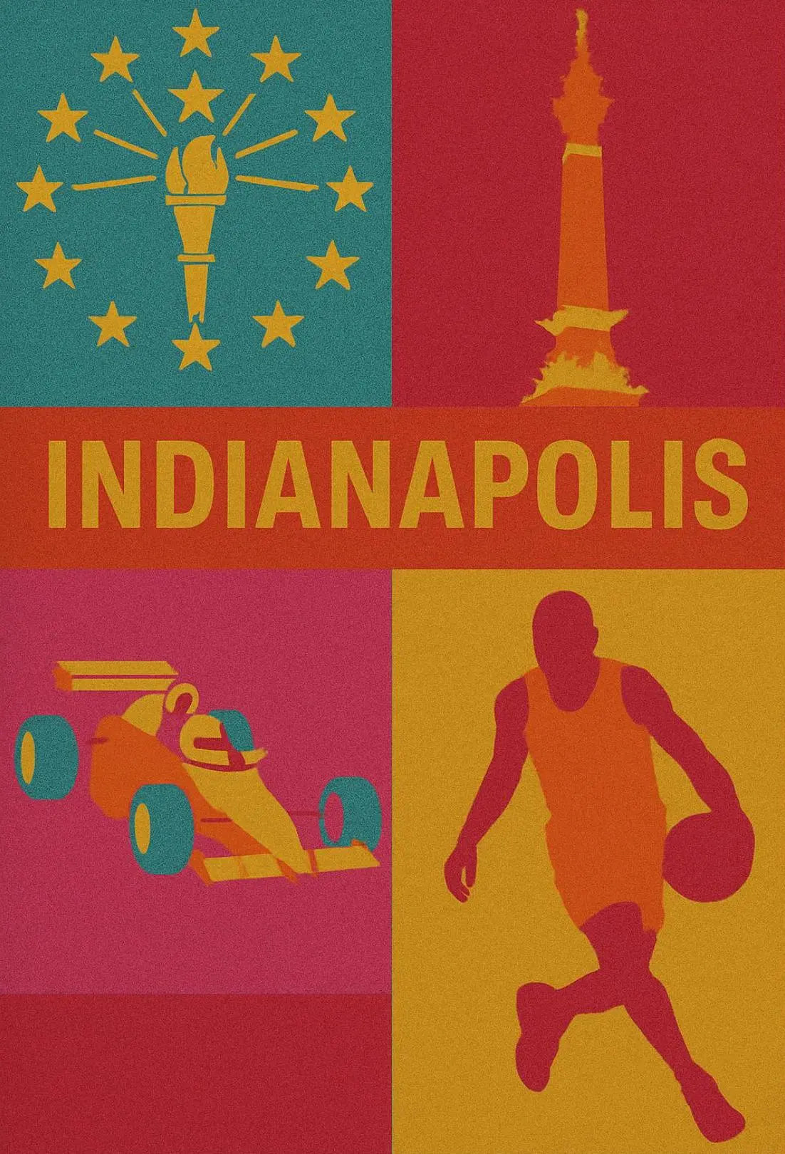 Indianapolis Culture and Sports Heritage Travel Poster PosterGoat