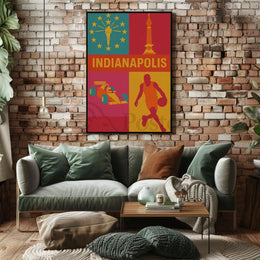 Indianapolis Culture and Sports Heritage Travel Poster PosterGoat