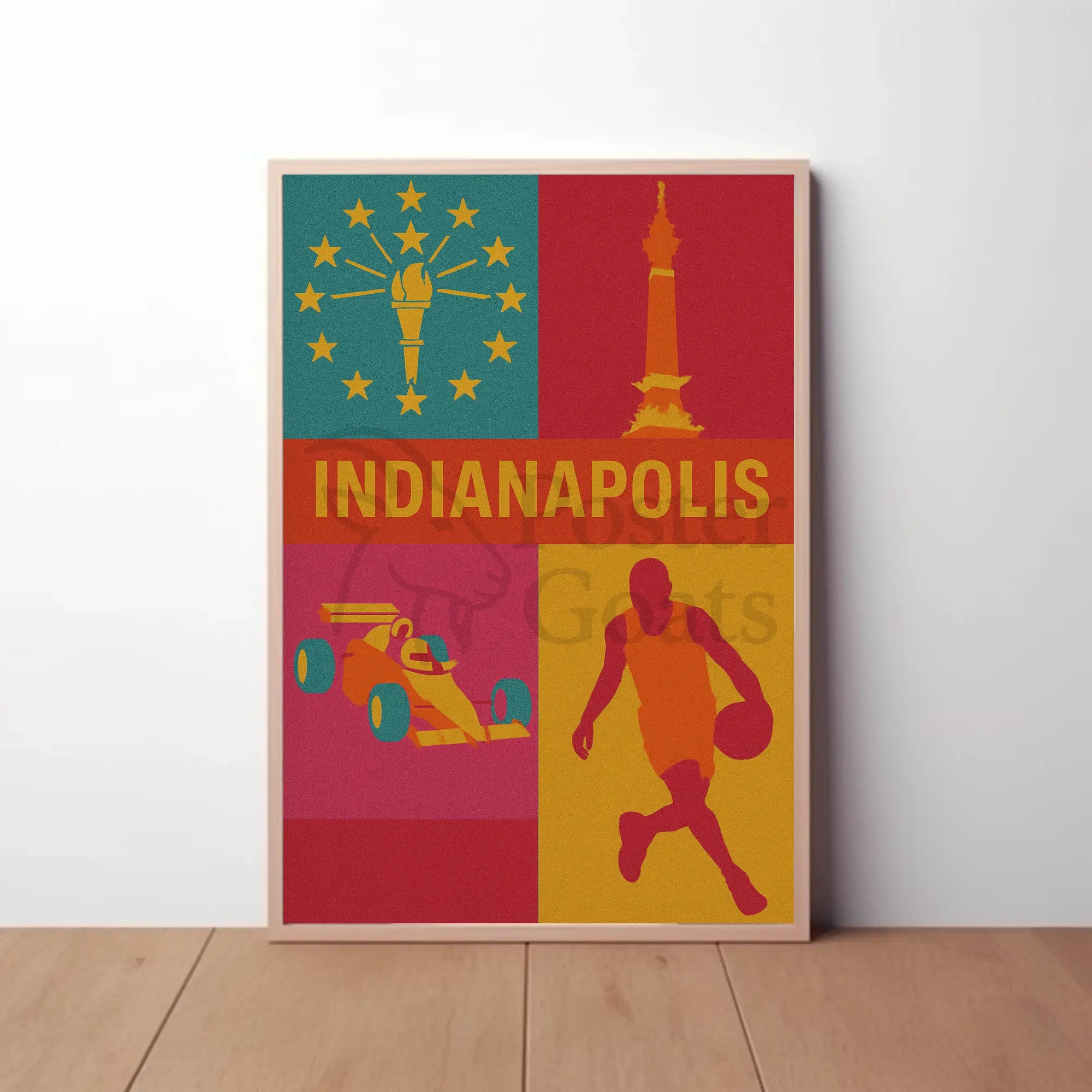 Indianapolis Culture and Sports Heritage Travel Poster PosterGoat