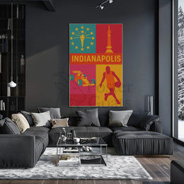 Indianapolis Culture and Sports Heritage Travel Poster PosterGoat