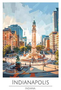 Indianapolis Monument Circle Urban Elegance Travel Poster PosterGoat