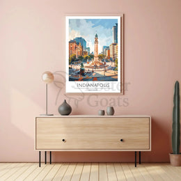 Indianapolis Monument Circle Urban Elegance Travel Poster PosterGoat
