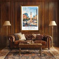 Indianapolis Monument Circle Urban Elegance Travel Poster PosterGoat