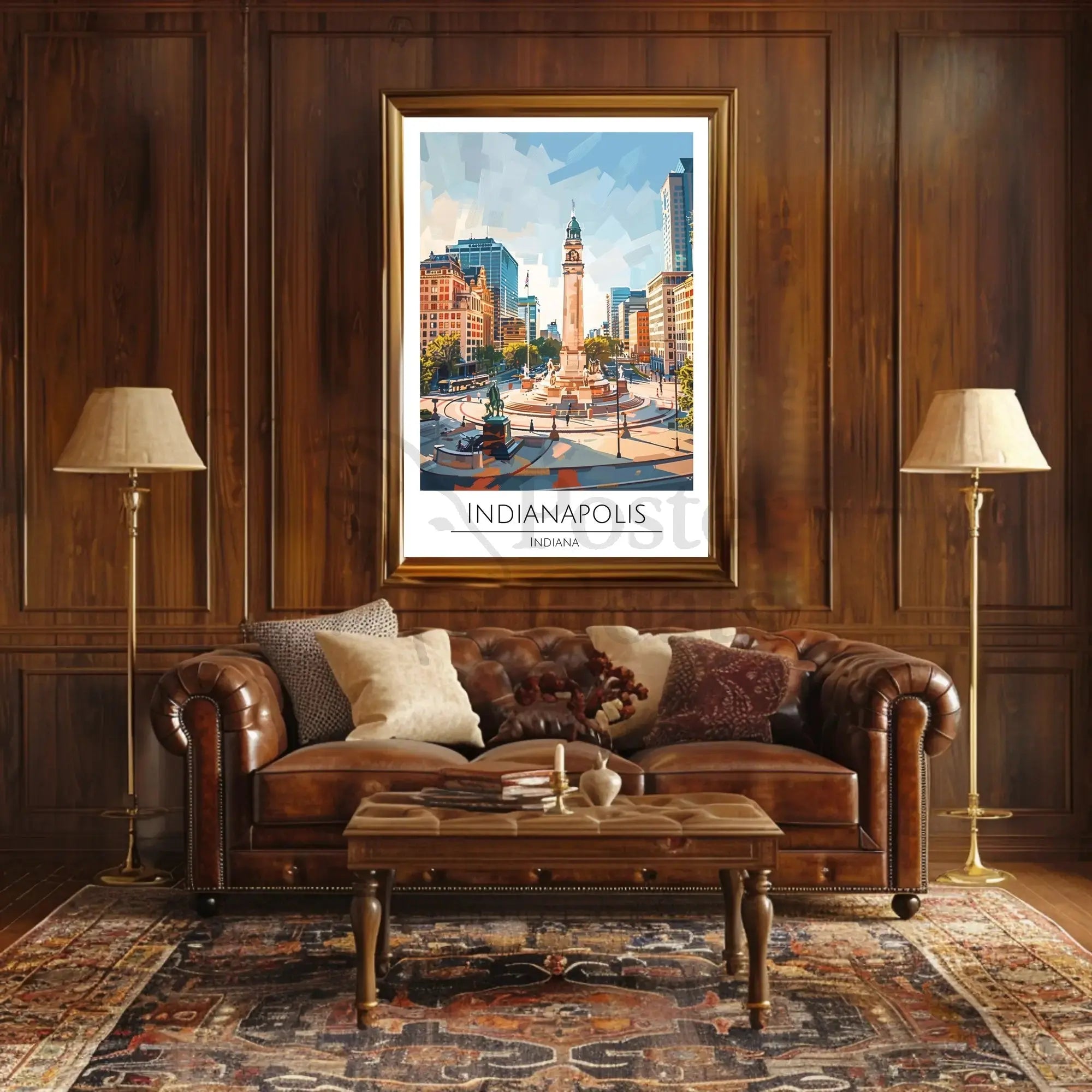 Indianapolis Monument Circle Urban Elegance Travel Poster PosterGoat