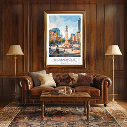 Indianapolis Monument Circle Urban Elegance Travel Poster PosterGoat