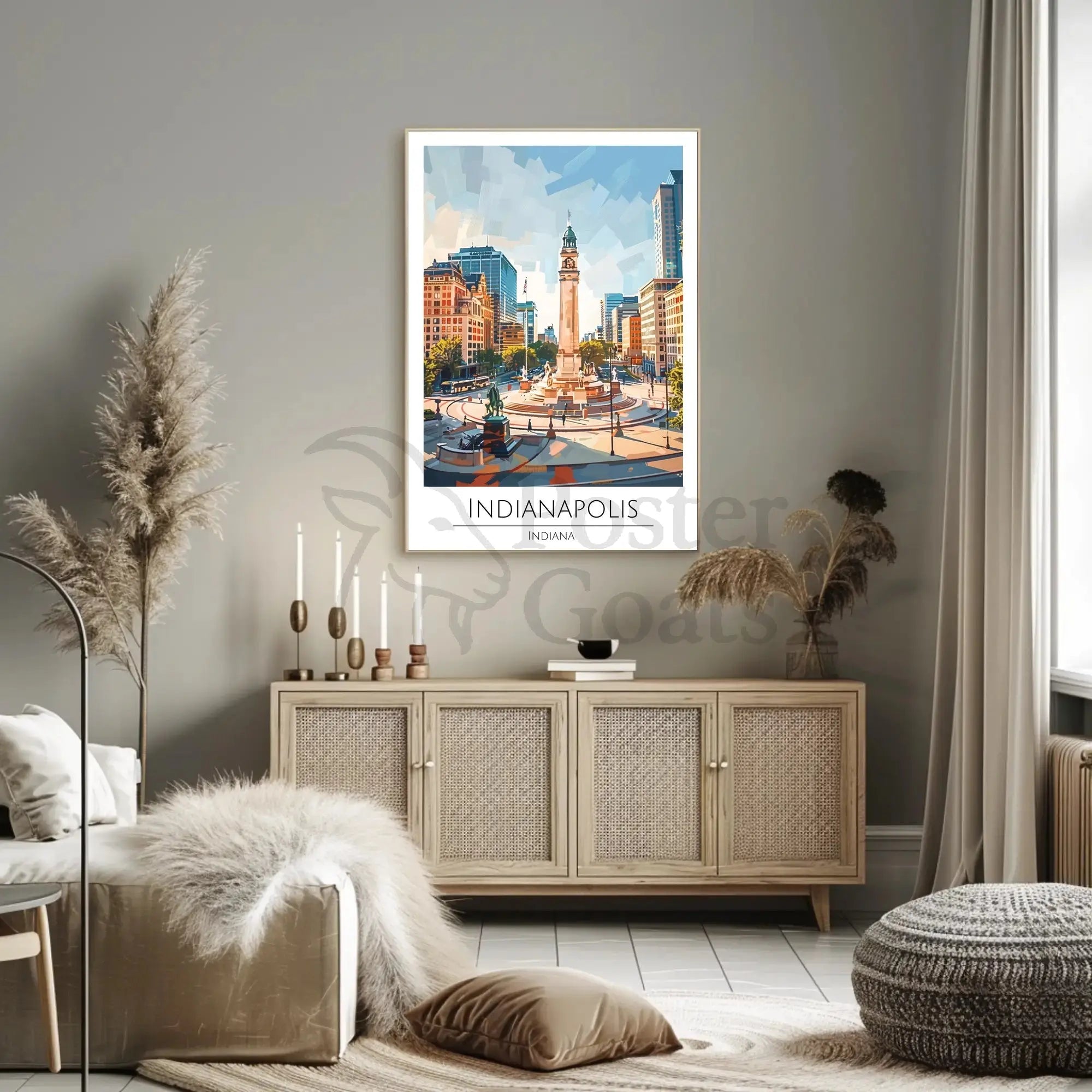 Indianapolis Monument Circle Urban Elegance Travel Poster PosterGoat