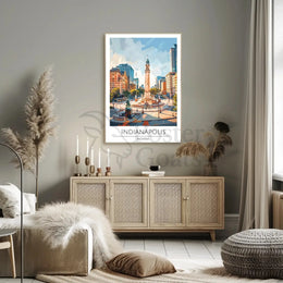 Indianapolis Monument Circle Urban Elegance Travel Poster PosterGoat