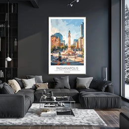 Indianapolis Monument Circle Urban Elegance Travel Poster PosterGoat