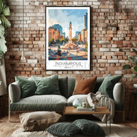 Indianapolis Monument Circle Urban Elegance Travel Poster PosterGoat