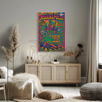 Indianapolis Racing Capital Retro Travel Poster PosterGoat
