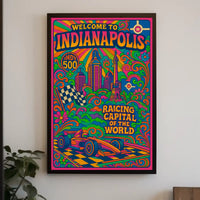 Indianapolis Racing Capital Retro Travel Poster PosterGoat