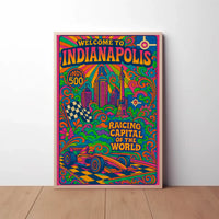 Indianapolis Racing Capital Retro Travel Poster PosterGoat