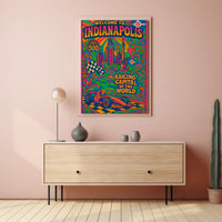 Indianapolis Racing Capital Retro Travel Poster PosterGoat