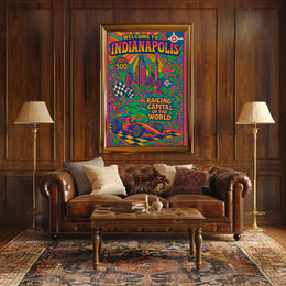 Indianapolis Racing Capital Retro Travel Poster PosterGoat