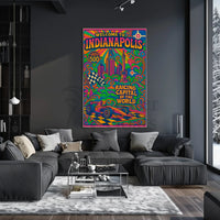 Indianapolis Racing Capital Retro Travel Poster PosterGoat