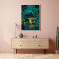 Indigenous Totem Pole in Lush Forest Poster - Cultural or Heritage Poster PosterGoat