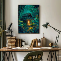Indigenous Totem Pole in Lush Forest Poster - Cultural or Heritage Poster PosterGoat