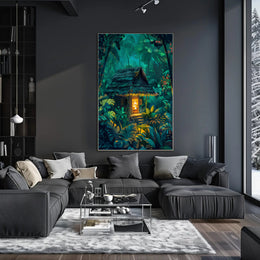 Indigenous Totem Pole in Lush Forest Poster - Cultural or Heritage Poster PosterGoat
