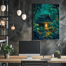 Indigenous Totem Pole in Lush Forest Poster - Cultural or Heritage Poster PosterGoat