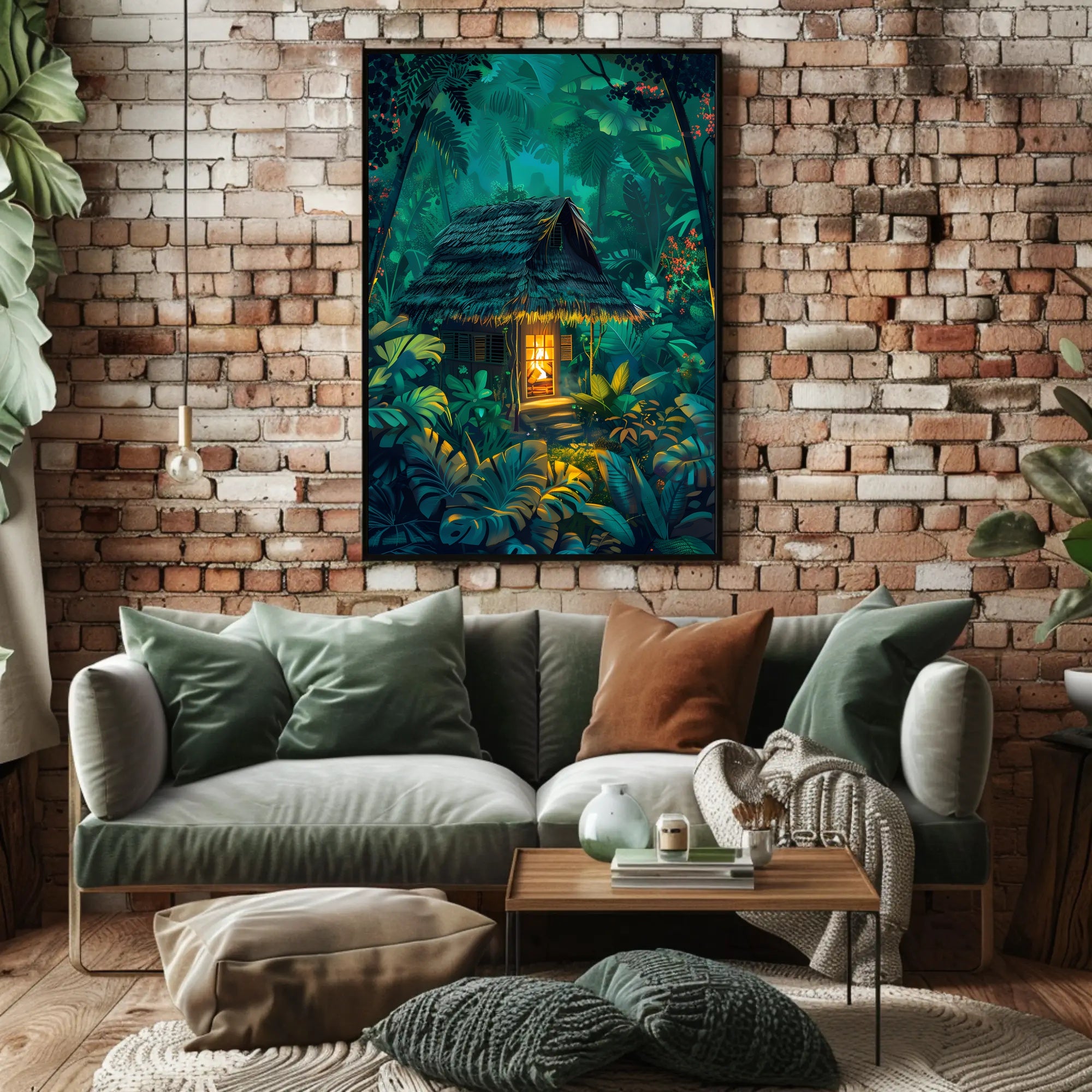 Indigenous Totem Pole in Lush Forest Poster - Cultural or Heritage Poster PosterGoat