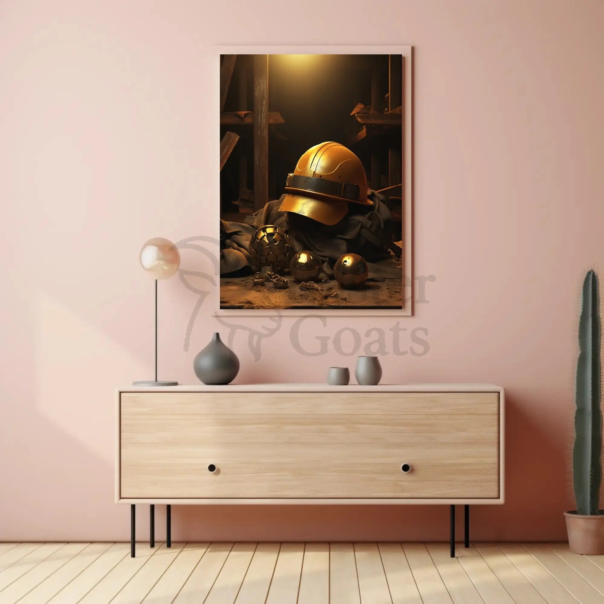 Industrial Innovation and Safety Highlighted Artistic Poster PosterGoat