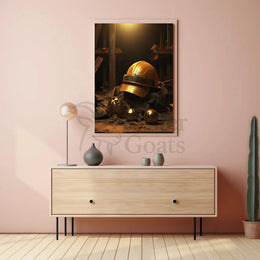 Industrial Innovation and Safety Highlighted Artistic Poster PosterGoat