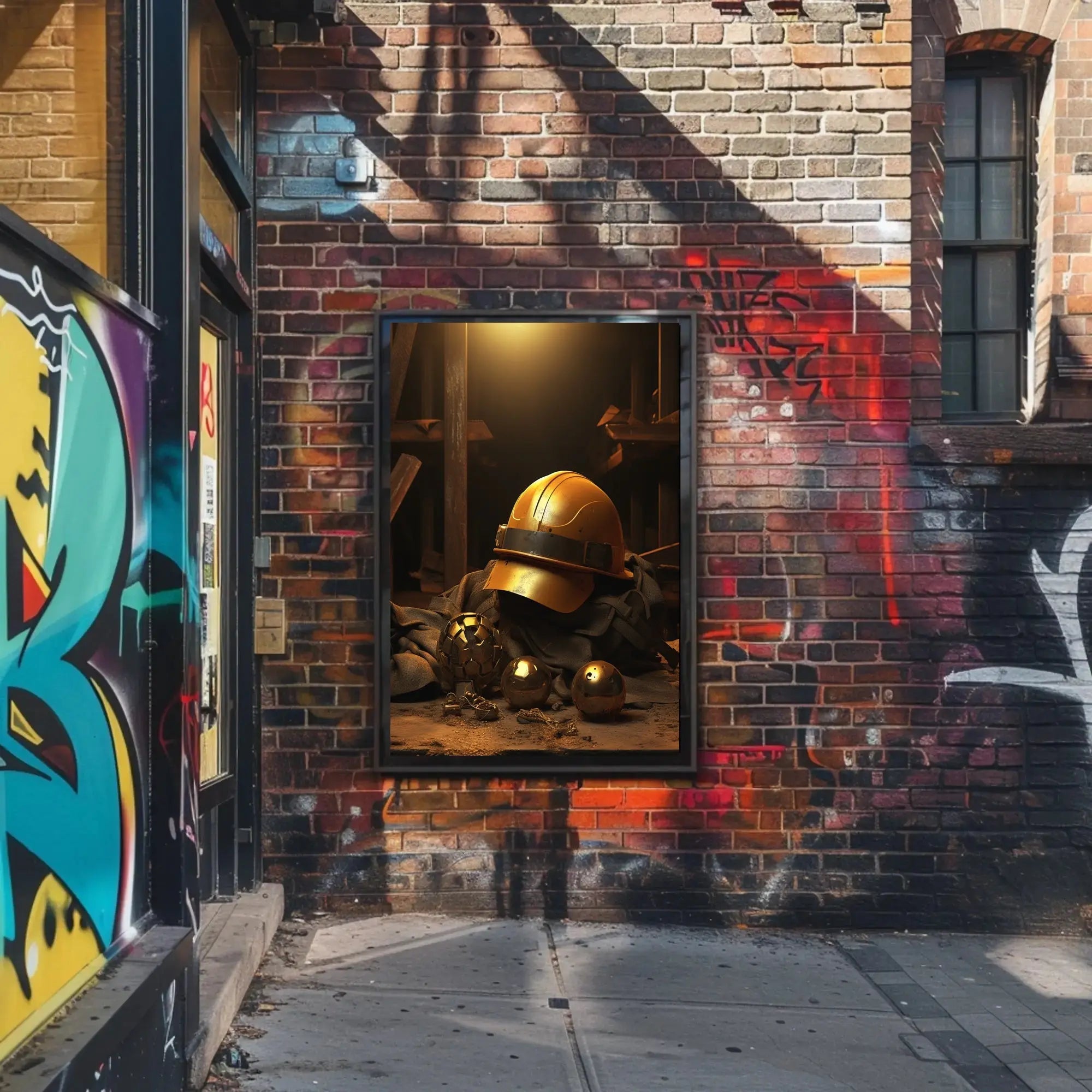 Industrial Innovation and Safety Highlighted Artistic Poster PosterGoat