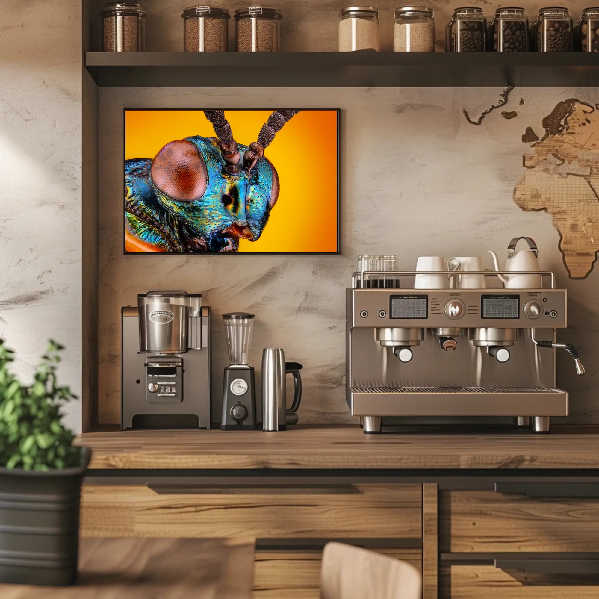 Insect Study on Vibrant Background Animal Poster PosterGoat
